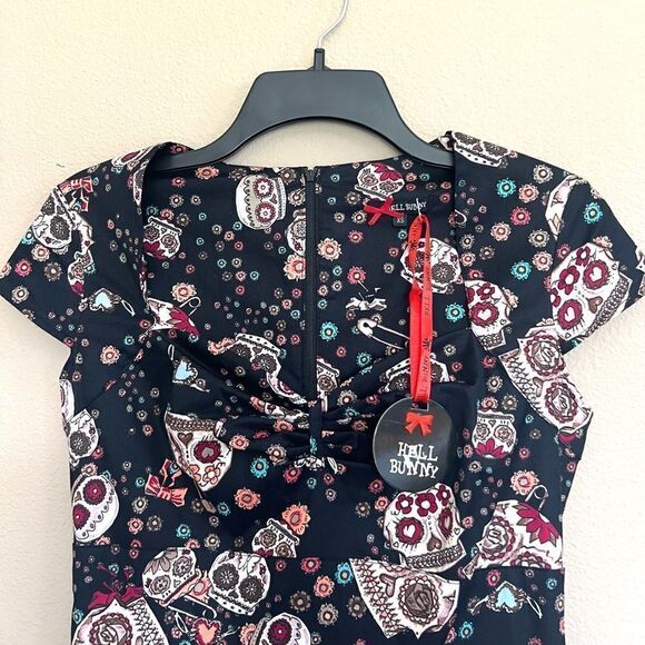 NWT Hell Bunny Sasha Sugar Skull Dress - Picture 5 of 10